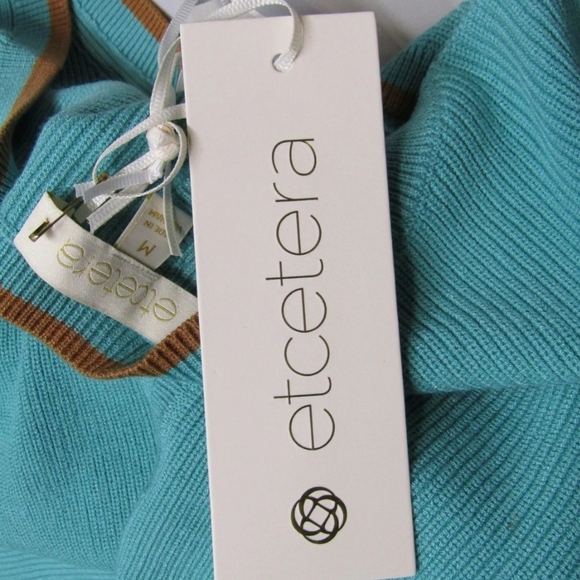 Etcetera Women's Silky Blue Cardigan Sweater Seafarer Teal  Sweater SZ Medium - Picture 7 of 12